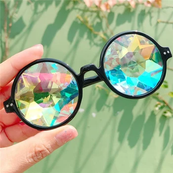 Kaleidoscope Brilles Rave Festivāls Puse Saulesbrilles Diffracted Lēcu-Melni