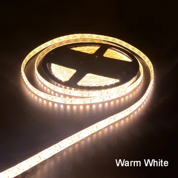 Karstā Pārdošanas ! Ūdensizturīgs 3528 LED Sloksnes Gaismas 12V Lentes Lentes 5m 120led/m Silti Balts, Auksti Balts LED strīpas Fiexble Gaismas Lentes