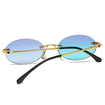 Klasisks Maza Rāmis Apaļas Saulesbrilles bez apmales 2020. Gadam, Sievietēm, Vīriešiem Zīmola Dizainere Sakausējuma Bezrāmju Saules Brilles Modes Krāsains UV400
