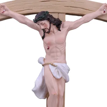 Krucifikss Statuja Jēzus Krusta Mājas Sienas Dekori Sveķi