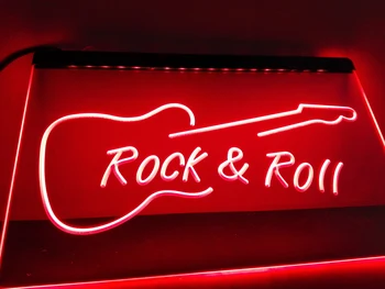 LB303 - Rock un Roll, Ģitāras Mūzikas JAUNO LED Neona Gaismas Zīme, mājas dekoru amatniecības
