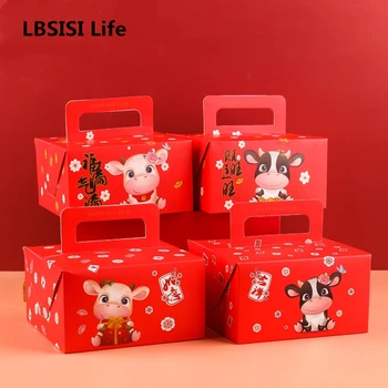 LBSISI Dzīve 4 Stilu Mix Noderīgu Red Box Konfektes Cepšanas Piederumi Puse Svinēt Labā 14.5x14.5x8cm ir 2021. Jauno Gadu Apdare