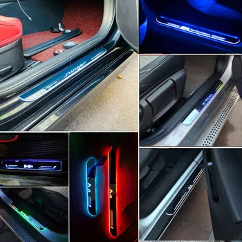 LED Apdares Pedāli Sliekšņa, Mitsubishi Outlander 2 3 XL 2005-2018 Laipni Gaismu, Durvis, Palodzes Pretnodiluma Plāksnes Aizsargi Auto Eksterjera Daļas