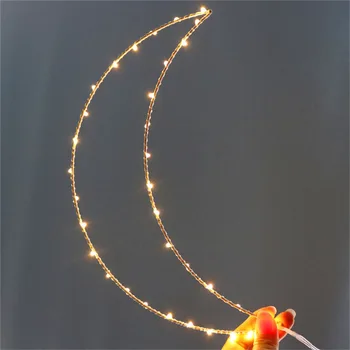 LED Nakts gaisma Mākoņa Zvaigžņu Mēness Formas Lampas Sienas Apdares Bērnu Guļamistaba, Istaba Puse Silta Baltā Gaisma, Sausā Akumulatora Jauda