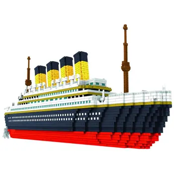 LIELS 3800 Gab Celtniecības Bloku Titānika Kruīza Kuģa Modelis Laivu DIY Komplektē Celtniecības Dimanta Bloki Modelis Klasiskā Ķieģeļu Rotaļlietas 16427