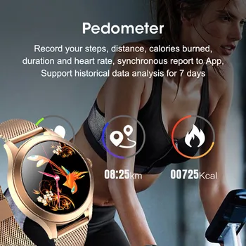 LIGE Modes Dāmas Smart Skatīties Sieviešu Sporta Sirds ritma Monitors Multifunkcionāla Sieviešu Cikla Ūdensizturīgs Elektronisko smartwatch