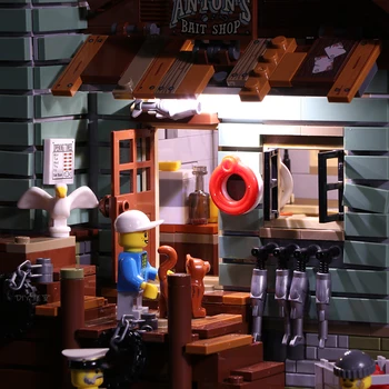 Led Light Komplekts ir Savietojams Lego 21310 Celtniecības Bloki Radītājs Pilsētas Ielu 16050 Veco Zvejas Veikals Rotaļlietas(gaisma ar Akumulatoru kārba)