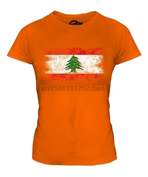 Libānas Problemātisko Karoga Dāmas, kas Aprīkoti T Krekls Top T-Krekls Sieviešu T Krekls ar Īsām Piedurknēm Vasaras Atdzist Grafikas tshirt
