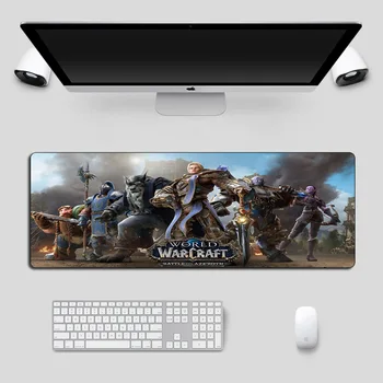Liela 80x30cm Warcraft Spēļu Pele spilventiņu Spēlētājs Kaujas Azeroth Gumijas Bloķēšana, Malu, Datora Klaviatūras paliktni, Klēpjdators, Galda Paklājiņš