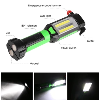 Linkax Daudzfunkcionāls Auto Transportlīdzekļa Magnētiskās LED Lukturīti Drošību Evakuācijas, Glābšanas Logu, Kempings Gaismas 16406