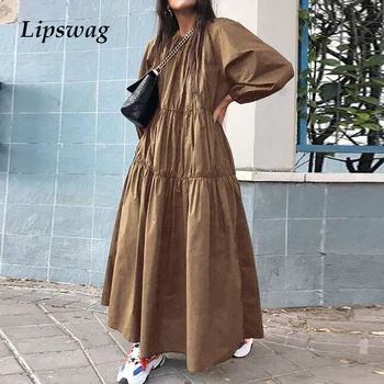 Lipswag Plus Lieluma Sievietēm Vintage Print Bohēmietis Dress 2019 Sexy V Kakla Laternu Piedurknēm Puse Kleitas Ikdienas Zaudēt Sieviešu Vestidos