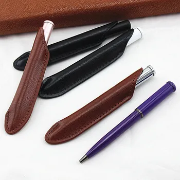 Luksusa Metāla Rollerball Pildspalvu Radošo Pen soma Melnās Tintes Vienmērīgu Rakstot Biznesa Zīme Lodīšu Pildspalvas +Ādas zīmuli gadījumā