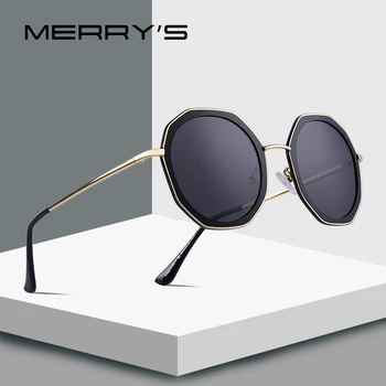MERRYS DIZAINA Sieviešu Modes Polarizētās Saulesbrilles, Taisnstūra Rāmis Metāla Templis UV400 Aizsardzība S6228