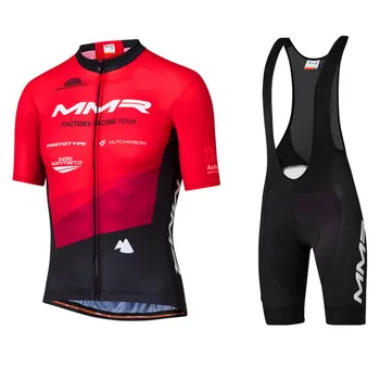 MMR komanda vīriešu velosipēdu džersija apģērbs ar īsām piedurknēm uzstādīt ropa ciclismo maillot MTB ceļu apģērbu ropa de hombr 9D želeja bikses, kombinezoni ar krūšdaļu