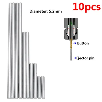 MachineTool 10pcs 5.2 mm Izplūdes Pins Komplekts 3.2-15,2 cm Reamer Stumšanas Rakņāties Pogas Augsta Cietība, Specifikācija, Tērauda Reamer