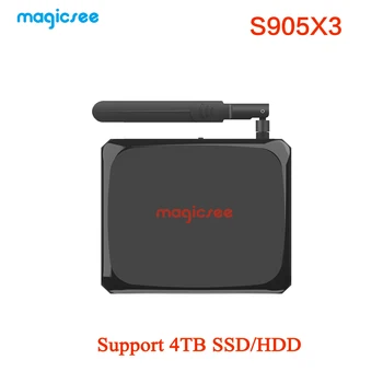 Magicsee N5 Plus S905X3 Android 9.0 TV KASTĒ 4G operatīvā Atmiņa 64G Rom 2.4/5G Dual Ethernet WiFi BT 4.0 Smart Box 8K HDR Set Top Box