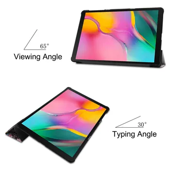 Magnētiskā Case For Samsung Galaxy Tab 10.1 2019 T510 T515 Tablete Ādas Stāvēt Ultra Slim Cover Hibernācijas Funkcija