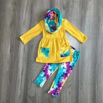 Meitene fall winter 3 gabali, apģērbs ar šalli baby meitenes kaklasaiti krāsošanas komplekts meitene kaklasaiti krāsošanas elsas