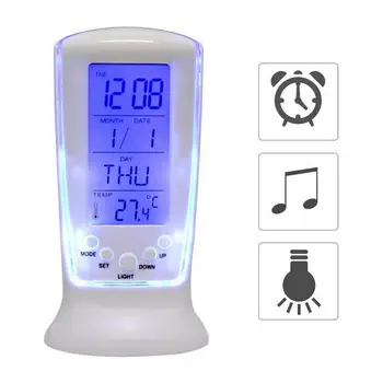 Mini Daudzfunkcionāls LED Perpetual Kalendārs, Modinātājs ar Temperatūras Displejs Slinks Elektronisko Pulksteni, lai Rotā Mājas Birojs 15963