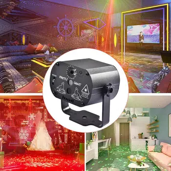 Mini RGB DJ LED Lāzera Projektoru Tālvadības pults USB Disco Gaismas Ziemassvētku Dzimšanas dienas svinības Mājās Apdare Posmā Lampas