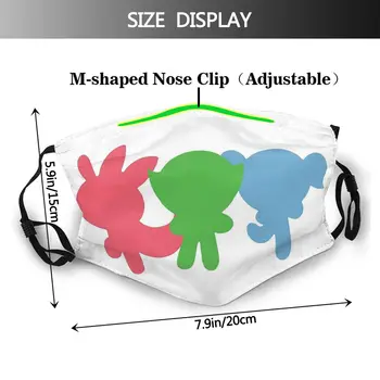 Minimālisma Dizains Unisex Putekļu necaurlaidīgs Muti Segtu Maska Powerpuff Girls Ziedu Burbuļi Gundega Animācijas Ar Filtri