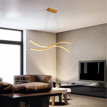 Modernās ēdamistabas LED lustras zelta ilgi kristāla lustra dzīvojamā istabā, ēdamistabas galda gaismas biroja virtuve bārs dimming gaismas 30307
