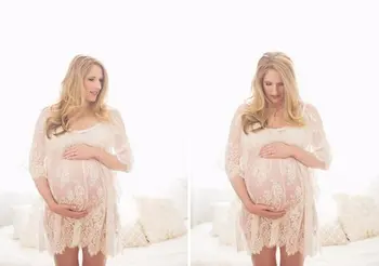 Modes Grūtniecības Kleitu Fotosesija Maternitātes Kleita Fotogrāfija Mežģīnes Sexy