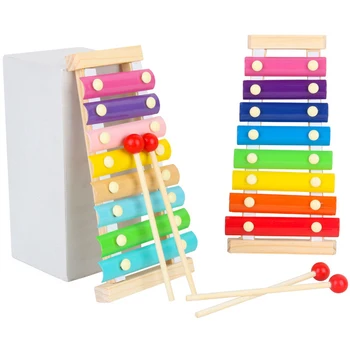 Montessori Rotaļlietas, Bērnu Agrīnās Izglītības Mācību Puzzle Koka Rotaļlietas Xylophone Muzikālās Rotaļlietas, Gudrību, Mūzikas Instrumentu, 8 Signāls