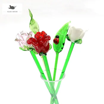 Murano Stikla Ziedu Jauki ja mātes Rozā Rožu Rotājumu Kāzu Valentīna Dienu Brīvdienu Puse Romantiskas Dāvanas Mājas Vāze Dekori