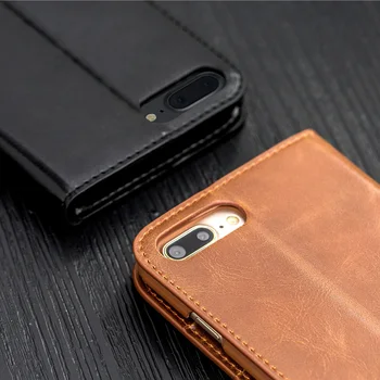 Musubo Genuine Leather Flip Case For iPhone 8 Plus 7, Plus Luksusa Seifs Aprīkots Vāks iPhone X 6 6s SE 2020. gadam Gadījumos, Coque capa 8033