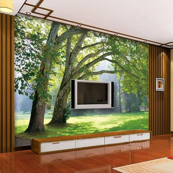 Mājas Uzlabošana Pielāgotas 3D Foto Tapetes telpiska Meža Ainava Dzīvojamā Istaba Fona 3D Sienas Auduma Tapetes