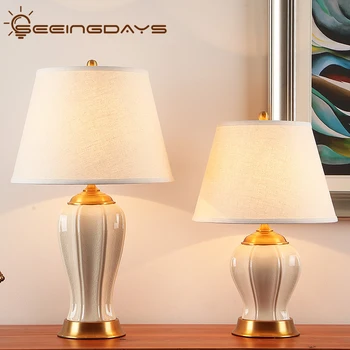Mūsdienu Vienkāršas Amerikāņu Keramikas Galda Lampas Dzīvojamā Istaba, kabinets, Guļamistaba Gultas Lampa, Bezmaksas Piegāde Lampas Guļamistabas 8252