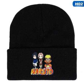 Naruto Anime Hokage Ninja Sharingan, Beisbola Cepurītes Adītas Ziemas Siltas Cepures Vīrieši, Sievietes Zēni, Meitenes Elastīga Melna 5995