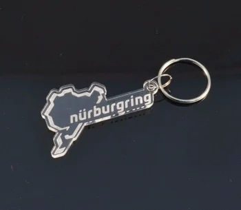 Nirburgringas keychain ādas atslēgu, gredzenu, atslēgu piekariņi Schlüsselring porte-cles portachiavi lāzergriešanas Izmērs: 70x35x3mm