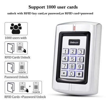 OBO Sebury RFID Metāla Piekļuves Kontroles Tastatūru 125KHz Atsevišķu Piekļuves Kontrolieris ar EM4100 Keychains Mājas Durvju Bloķēšanas Sistēma