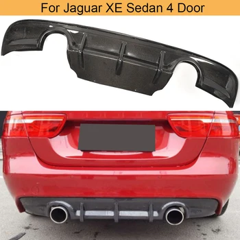 Oglekļa Šķiedras Aizmugures Bufera Difuzoru Lūpu Spoilers par Jaguar XE Sedans 4 Durvis - 2017 Aizmugurējā Bufera Difuzoru Lūpu Spoilers Black FRP 12349