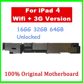 Origina Atbloķēt iPad 4 3G Versija Mātesplati galvenās valdes iPad 4 3G Versija Loģika Valdes 16/32/64GB A1459 A1460 Ar Čipu