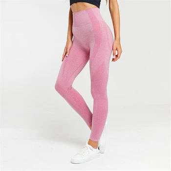 Oyoo Bieza stiept svarīgi bezšuvju sporta zeķes sievietēm rozā augsto vidukli, sporta bikses dot drukas sporta zeķes sexy jogas bikses