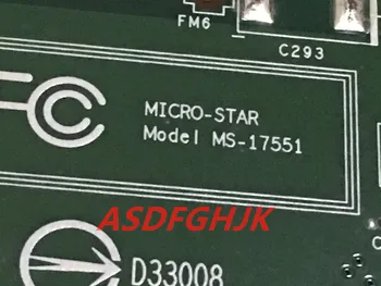 PORTATĪVO datoru Mātesplati MSI CX70 CR70 MAINBOARD MS-1755 MS-17551 REV 1.0 TESED OK