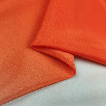 Pakāpeniski tonis, stils, oranžs ar pelēku balta pakāpeniski mainās krāsu zīda Crepe DE chine auduma,SCDC731-M