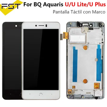 Par BQ Aquaris U plus/U Lite LCD+Touch Screen Montāža bq u plus/u lite lcd digitizer ar Rāmi, Paneli Tactil