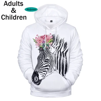 Personības sarakstā 3D zebra Hoodies Vīriešiem, Sievietēm, sporta Krekli Harajuku Bērniem Kapuci Rudens zēni meitenes dzīvnieku zebra pelēkā vārna Puloveri