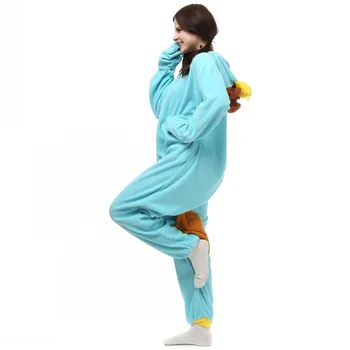Pieaugušo Pidžamas Dzīvnieku Unisex Bumbieru Pīļknābis Kostīmi Onesies Monster Cosplay Pidžamu Sleepwear