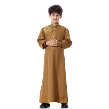 Pusaudzis Zēns Arābu Drēbes, Bērnu, Garās Piedurknes Emboridery Saūda Arābija Musulmaņu Islama Apģērbi Vīriešiem Thobe Ramadāna Kostīmi Kaftan 171441