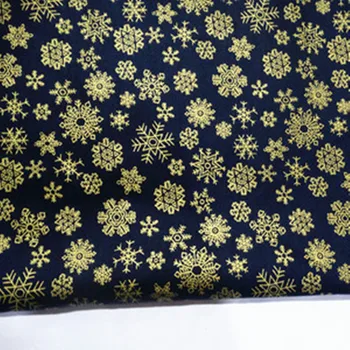 Pusi metru Japāņu maiga brīze apzeltīts Ziemassvētku zieda sniega ķiršu drukas auduma roku darbs DIY mutē zelta paketi soma B244