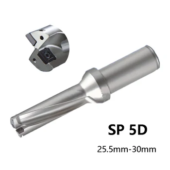 PĒC maināmas, pārvietojamas starplikas Urbis SP 5D U Urbt Sekla Caurumu 25.5 mm-30mm izmantot Karbīda Ieliktņiem SPMG Ātri Urbšanas CNC Augstas Kvalitātes