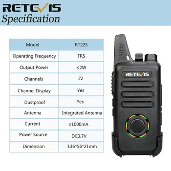 RETEVIS RT22S Portatīvās Walkie Talkie 4 gab 2W UHF Kanālu VOX/Akumulatora Enerģijas Displejs Ērts divvirzienu Radio Staciju +4gab pie Auss liekamā daļa