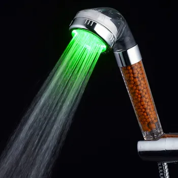 RGB 7 Krāsains LED Gaismas, Ūdens Vannas Istaba Filtrācijas Dušas Jaucējkrāns Inovāciju & Tehnoloģiju Negatīvo jonu filtrs duša