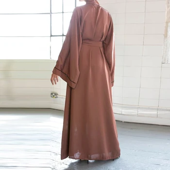 Ramadāna Eid Mubarak Kimono Jaka Abaya Turcija Hijab Musulmaņu Kleita Islāma Apģērbi Sievietēm Dubaija Kaftan Omāna Drēbes Ropa Mujer
