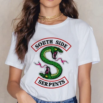 Riverdale Southside Čūskām vasaras top top lakrosa sieviešu harajuku grunge plus lieluma drukāt balts t krekls, t ulzzang